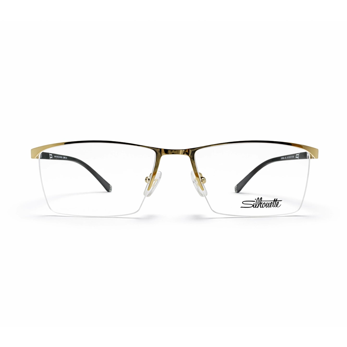 Gold Half Rim Rectangular Eyeglasses - Silhouette