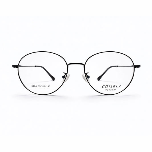 Comely 6124 Oval Eyeglasses – Classic Black