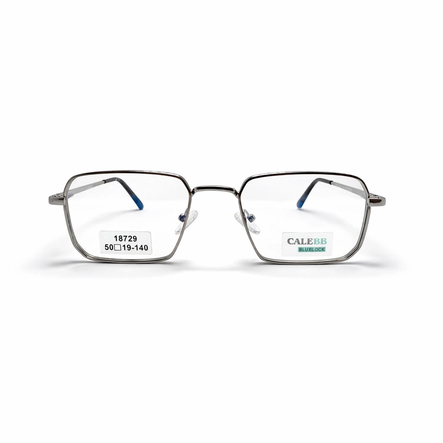 Silver Full Rim Geometric Eyeglasses - Calebb
