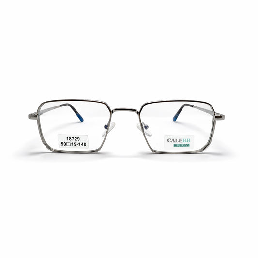 Silver Full Rim Geometric Eyeglasses - Calebb