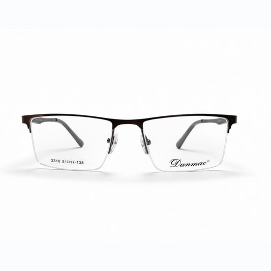 Brown Half Rim Rectangular Eyeglasses - Danmac