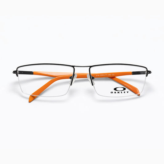 Oakley QS017 Rectangular Eyeglasses – Black & Orange Fusion