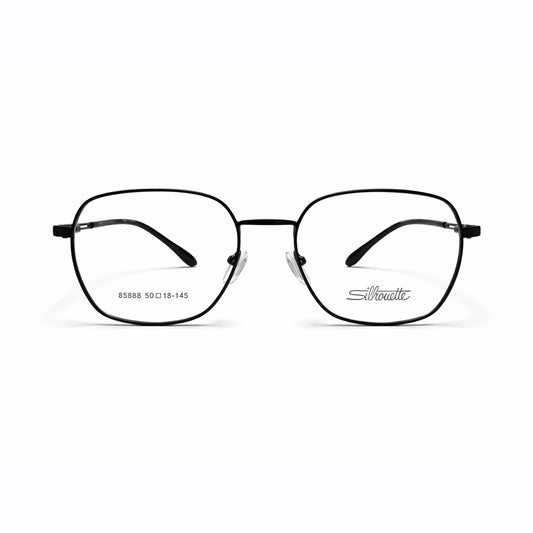 Black Full Rim Geometric Eyeglasses - Silhouette