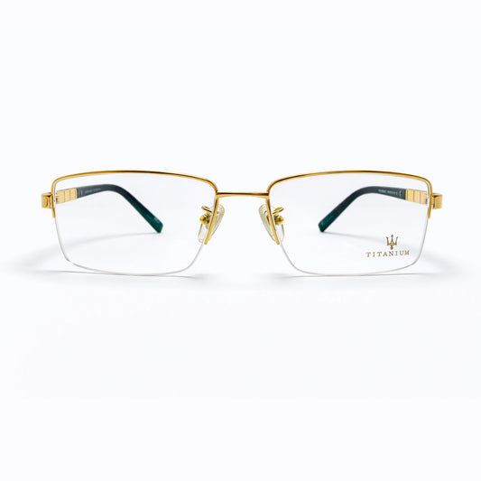Gold Half Rim Rectangular Eyeglasses - Cartier (Italian)