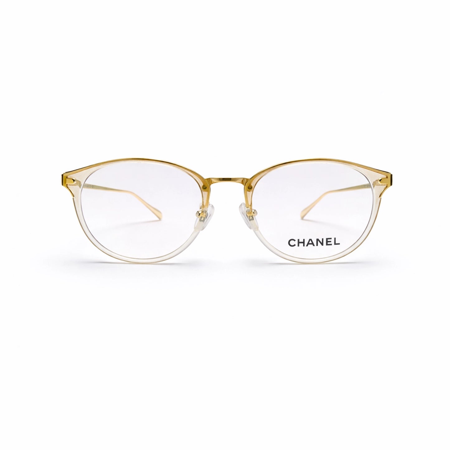 Gold & Crystal Oval Eyeglasses - Chanel