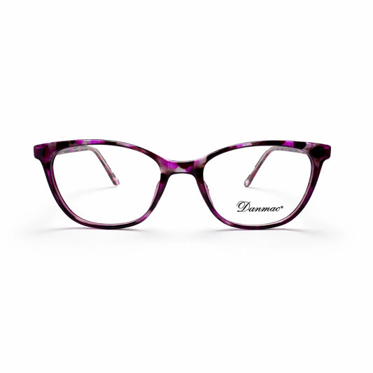 Purple Patterned Full Rim Cat Eye Eyeglasses - Danmac