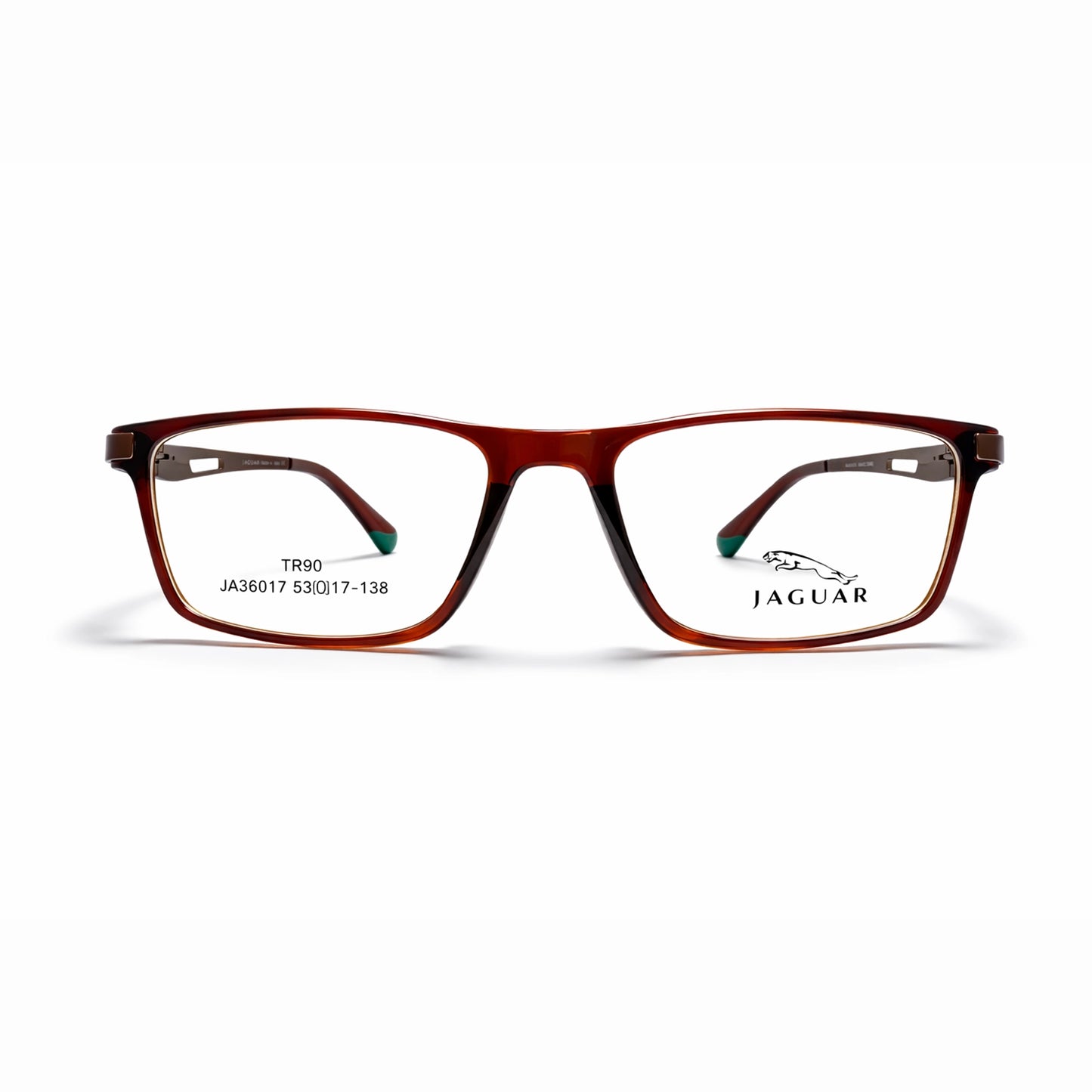 Jaguar TR 90 Rectangle Eyeglasses – Glossy Brown