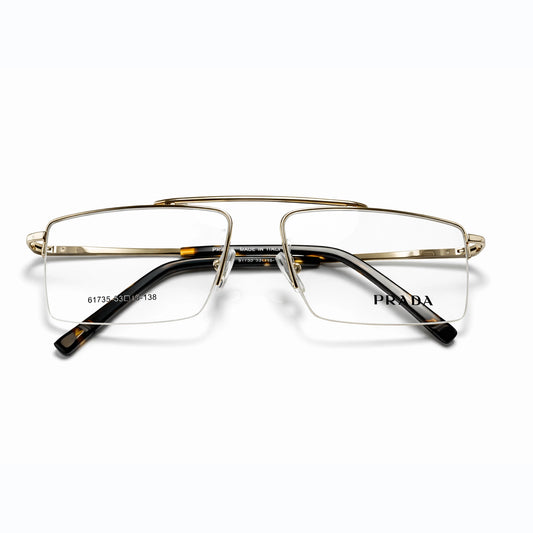Prada 61753 Rectangular Eyeglasses – Gold & Tortoiseshell
