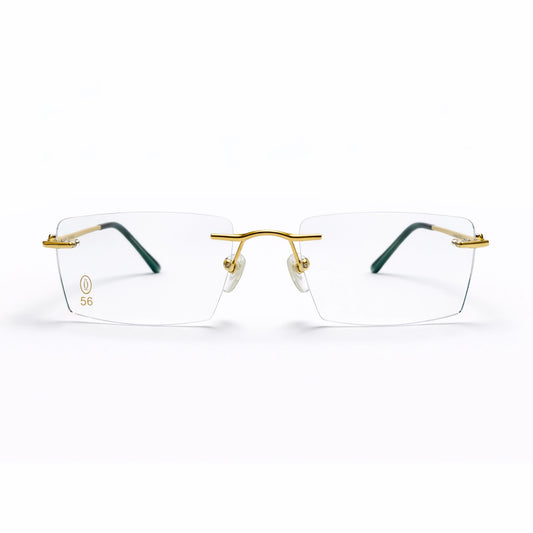 Gold Rimless Rectangular Eyeglasses - Cartier (French)
