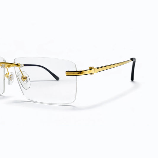Gold Rimless Rectangular Eyeglasses - Cartier (French)