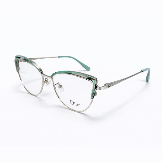 Green and Silver Full Rim Cat Eye Eyeglasses - Dior