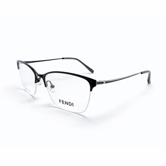 Black Half Rim Rectangular Eyeglasses - Fendi