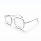 Sky Blue Transparent Full Rim Aviator Eyeglasses - Newland Eyewear