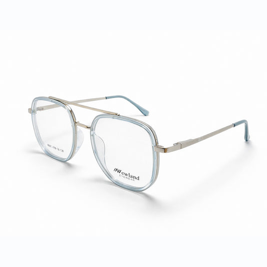 Sky Blue Transparent Full Rim Aviator Eyeglasses - Newland Eyewear