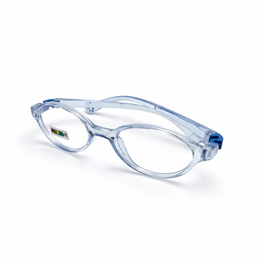 Clear Blue Oval Eyeglasses - MARIO 42