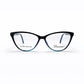 Black and Blue Full Rim Cat Eye Eyeglasses - Danmac