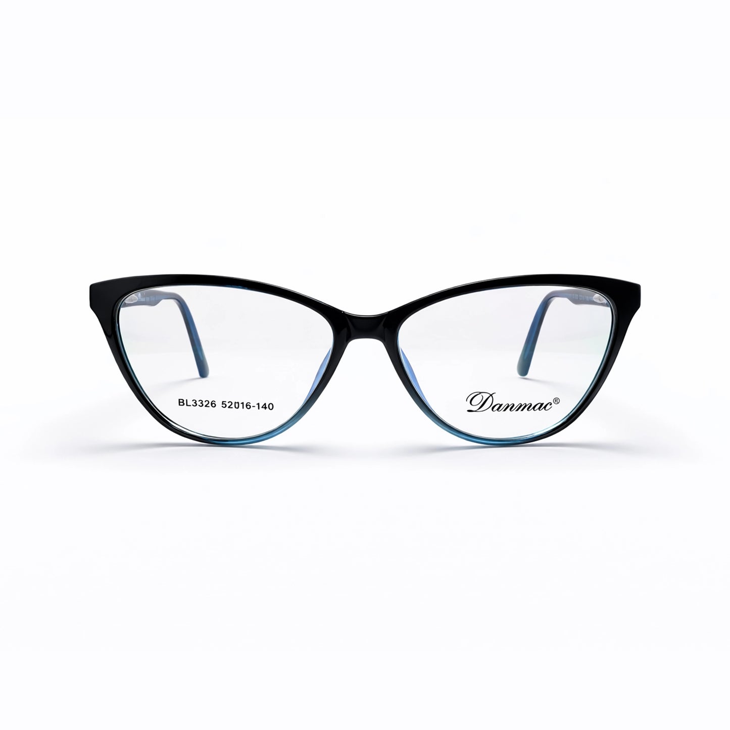 Black and Blue Full Rim Cat Eye Eyeglasses - Danmac