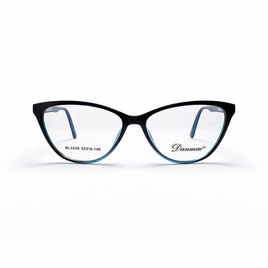 Black and Blue Full Rim Cat Eye Eyeglasses - Danmac