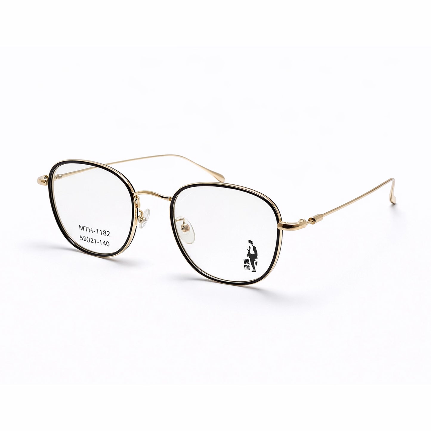 MTH Square Eyeglasses – Black & Gold