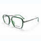 Green and Gunmetal Full Rim Aviator Eyeglasses - Stractab Eyewear