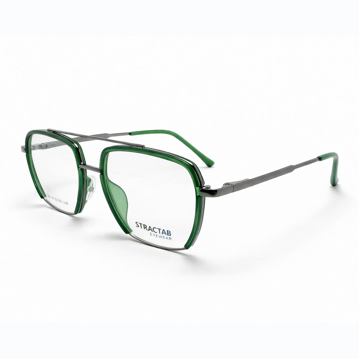Green and Gunmetal Full Rim Aviator Eyeglasses - Stractab Eyewear