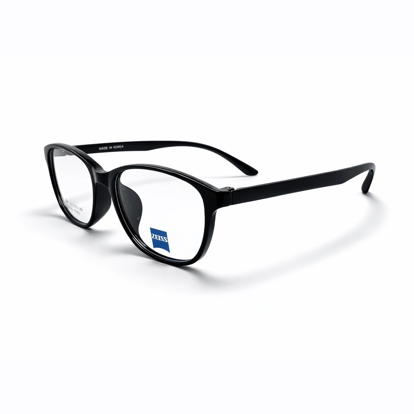 Black Full Rim Round Eyeglasses - Zeiss