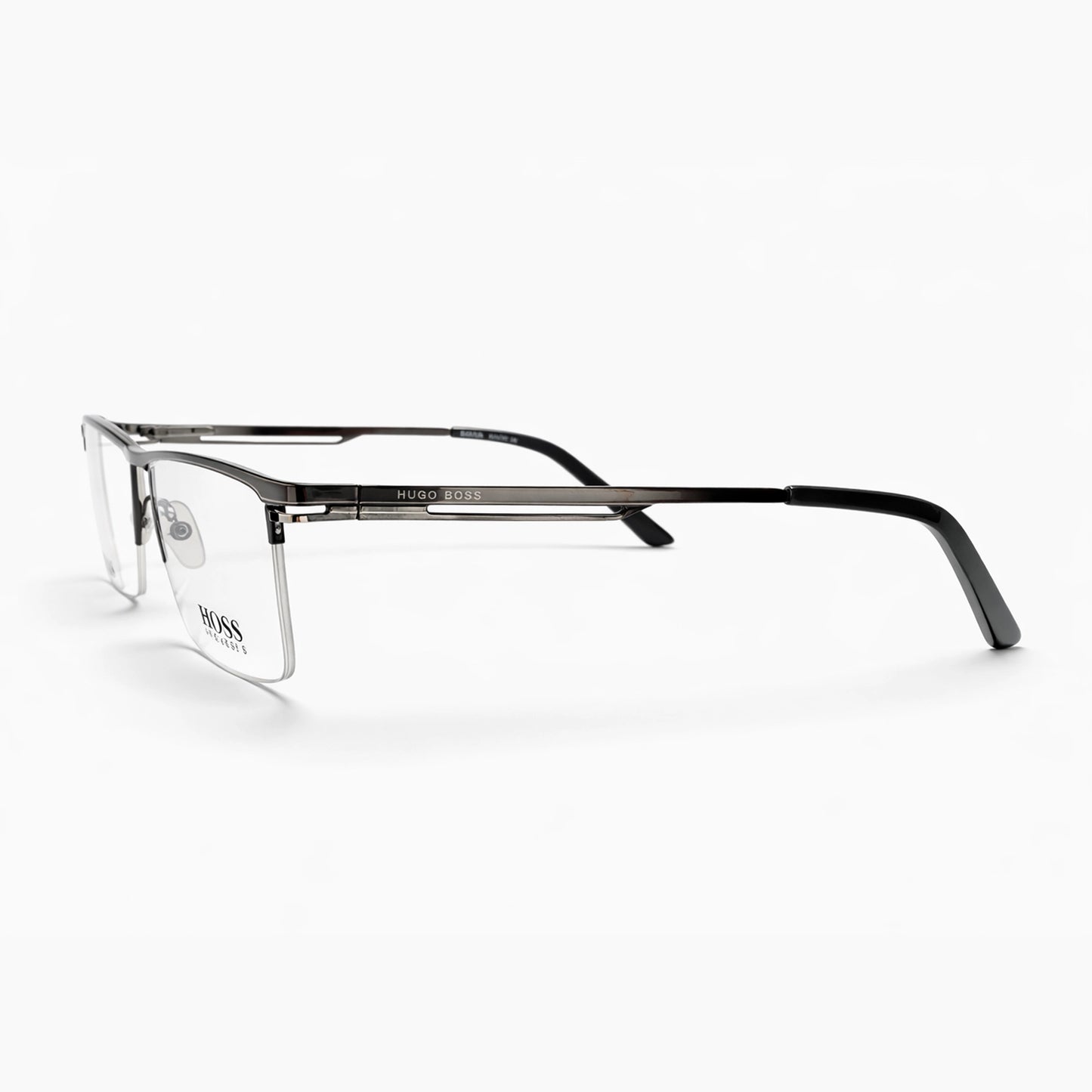 Hugo Boss 1503 Rectangular Eyeglasses – Metallic Black & Brown