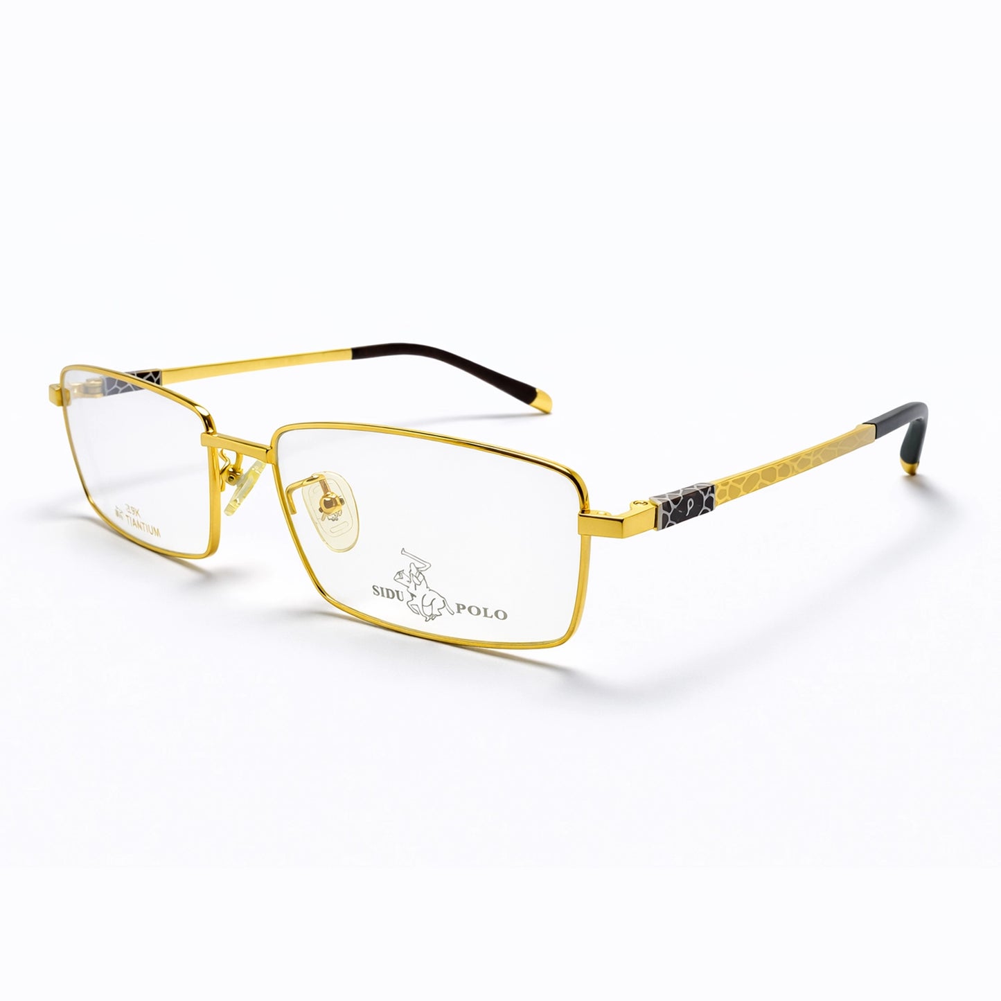 Gold Full Rim Rectangular Eyeglasses - SIDU POLO