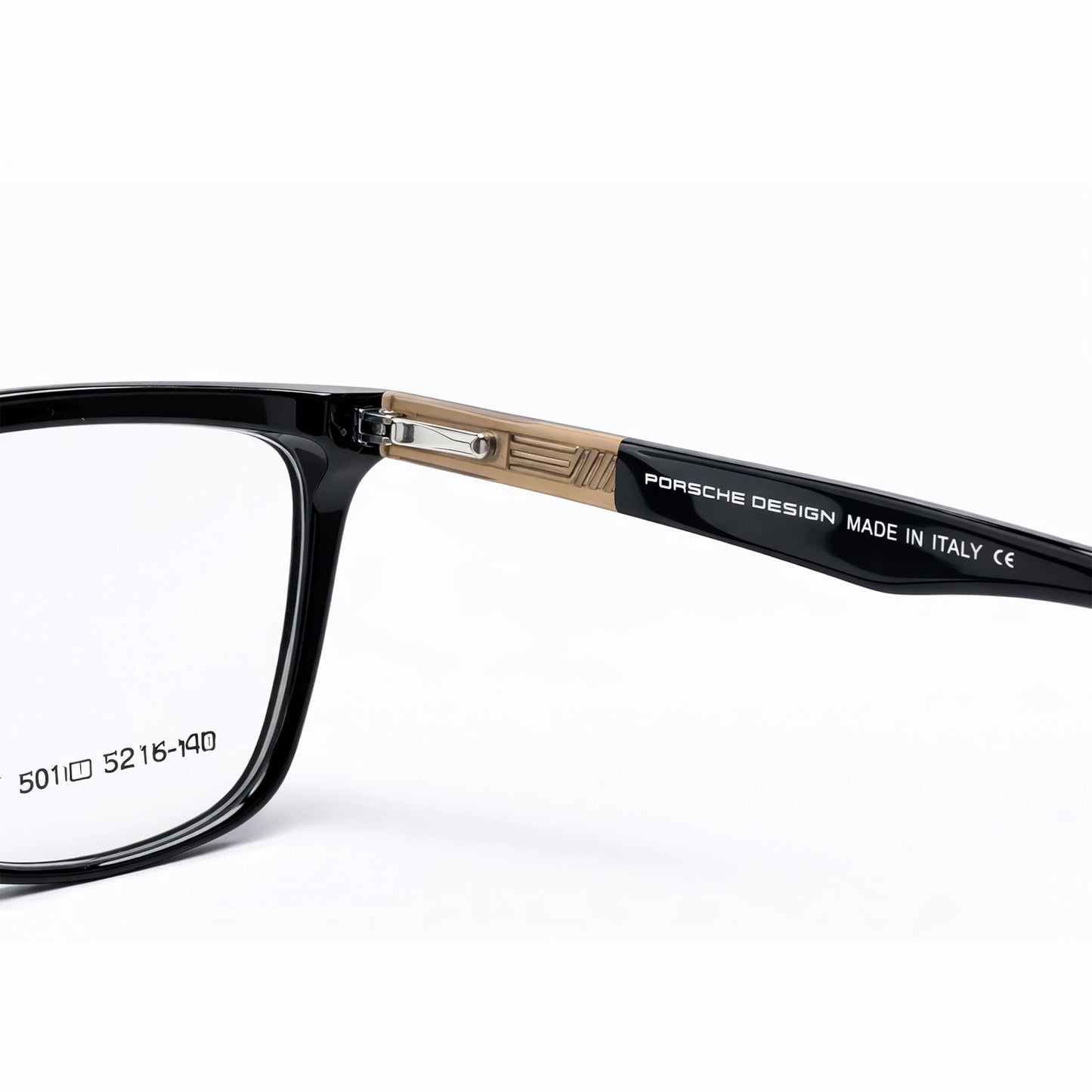Black and Gold Full Rim Square Eyeglasses - Porsche Design