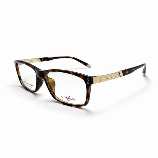 Tortoise Shell Full Rim Rectangular Eyeglasses - Charmant Z