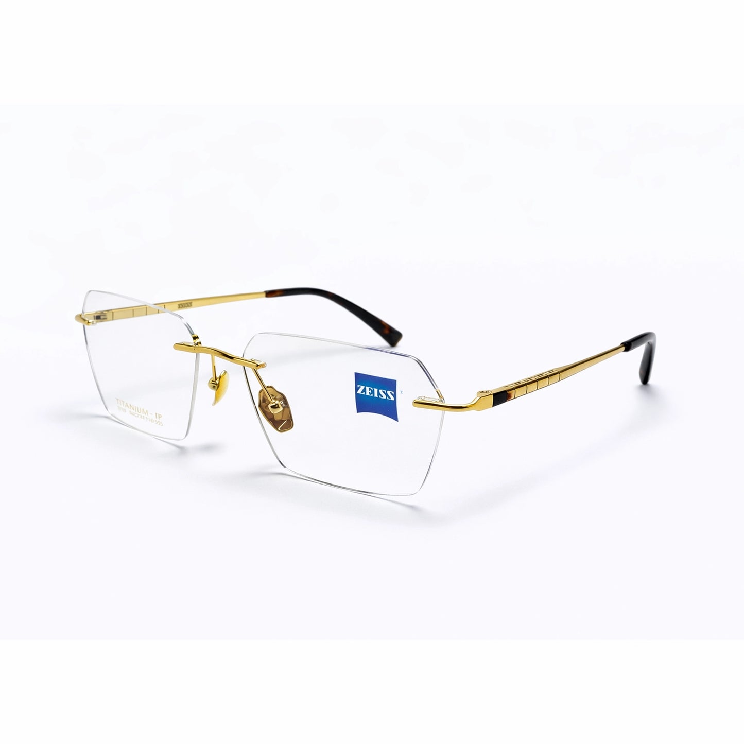 Gold Rimless Hexagonal Eyeglasses - ZEISS