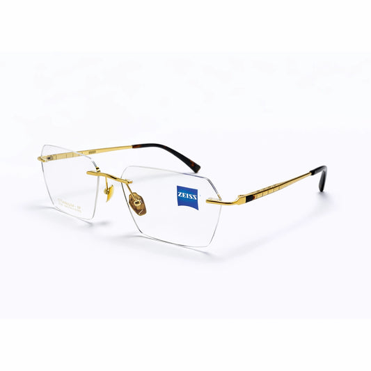 Gold Rimless Hexagonal Eyeglasses - ZEISS