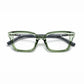 Crystal Clear Square Eyeglasses with Wooden Temples - Moscot