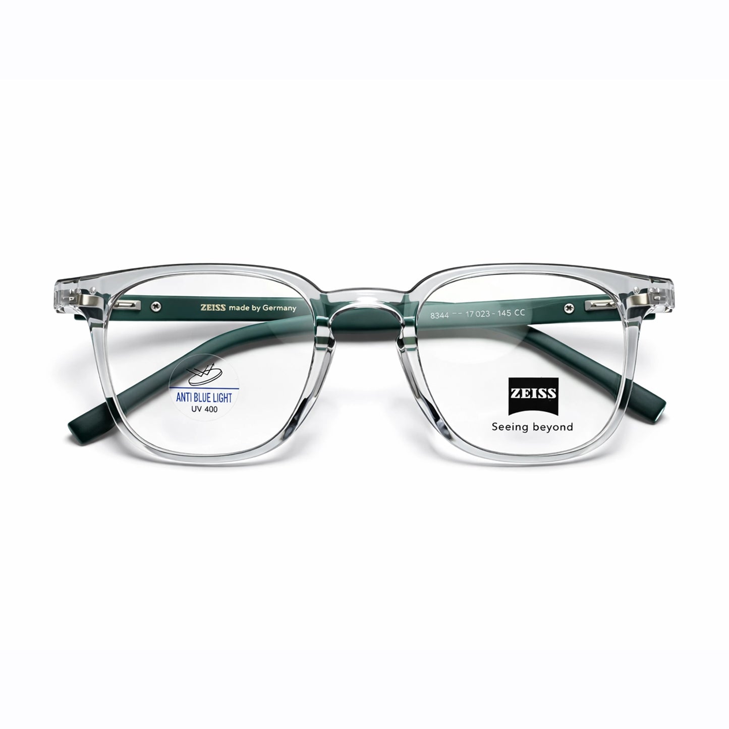 Transparent Full Rim Square Eyeglasses - Zeiss