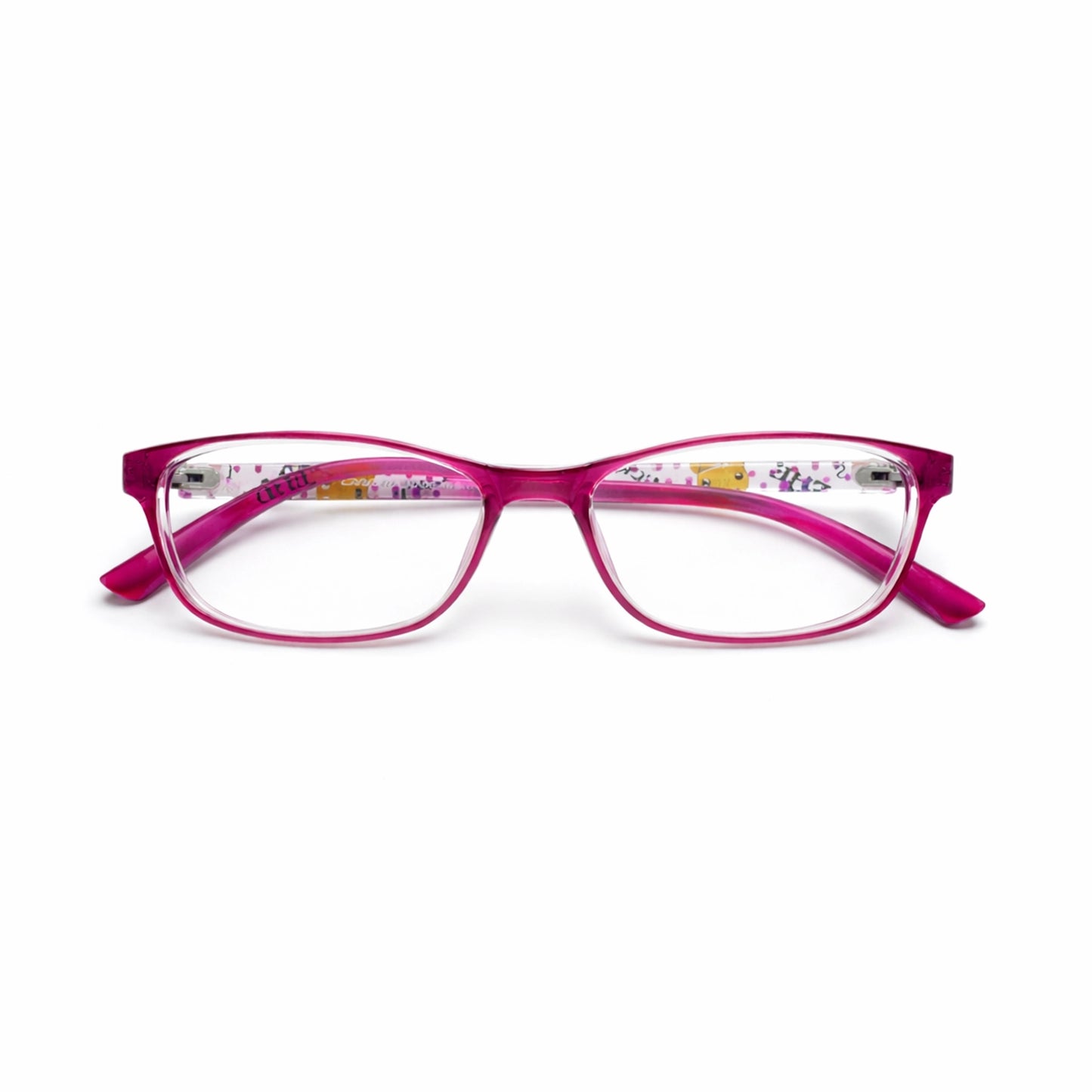 Purple Crystal Patterned Kids' Oval Eyeglasses