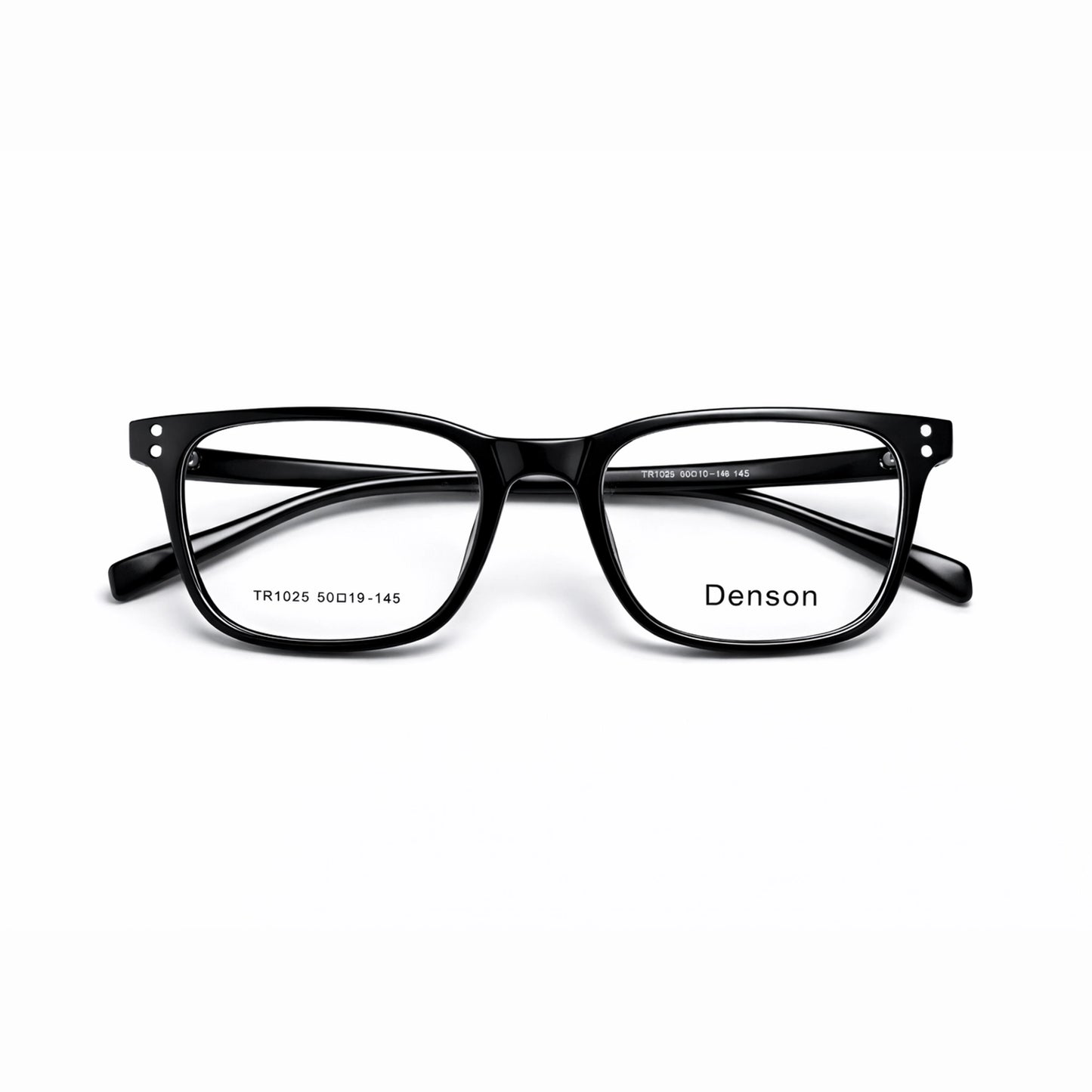 Denson TR1025 Rectangular Eyeglasses – Glossy Black