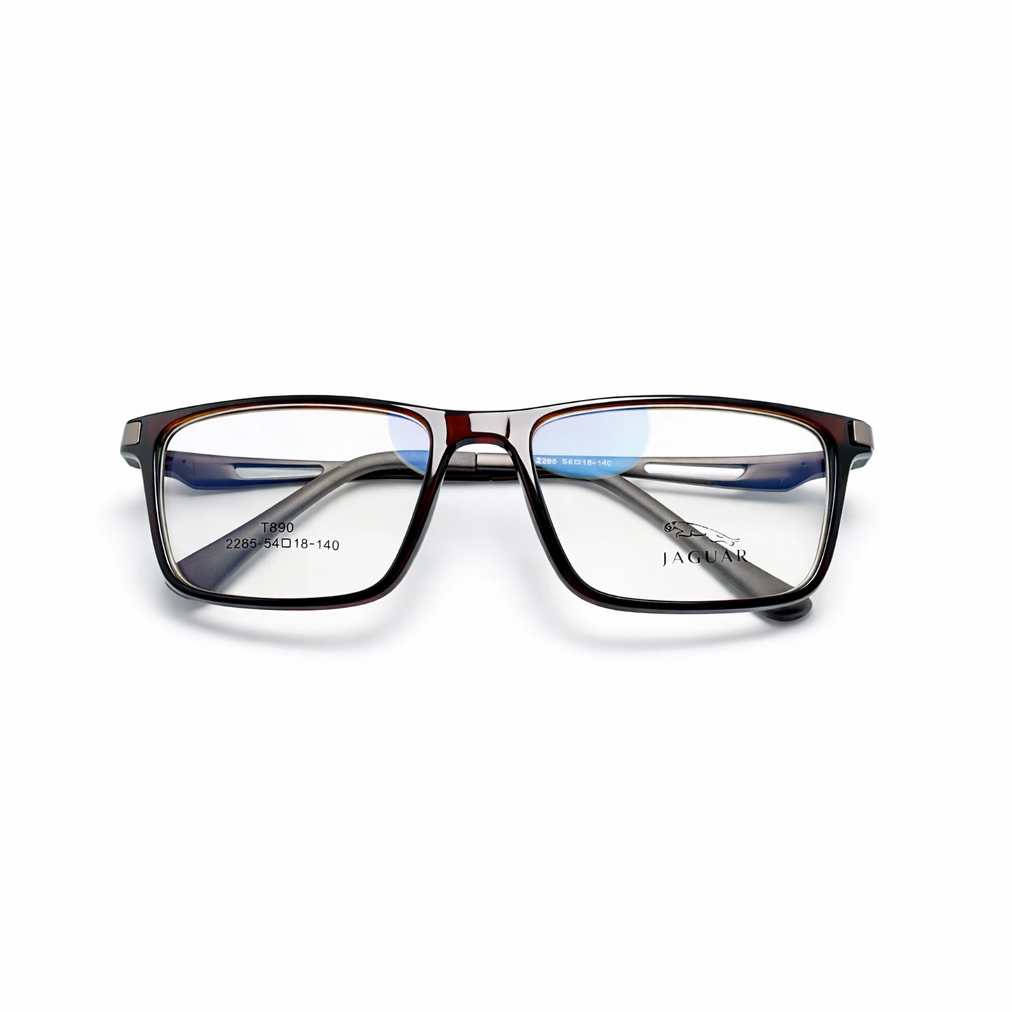Jaguar TR 90 Rectangle Eyeglasses – Glossy Brown