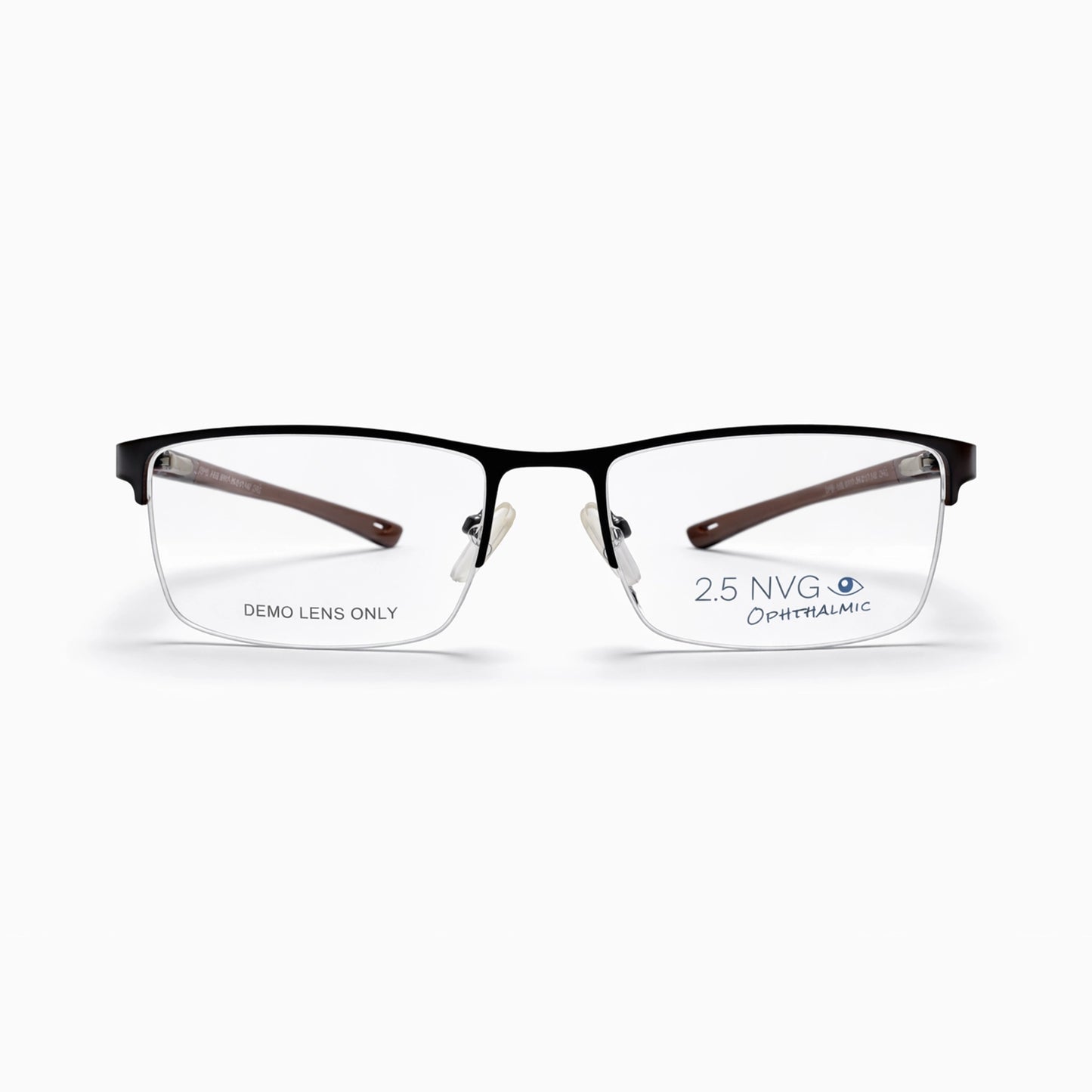 Azov 2.5 NVG Rectangular Eyeglasses – Dark Metal & Brown