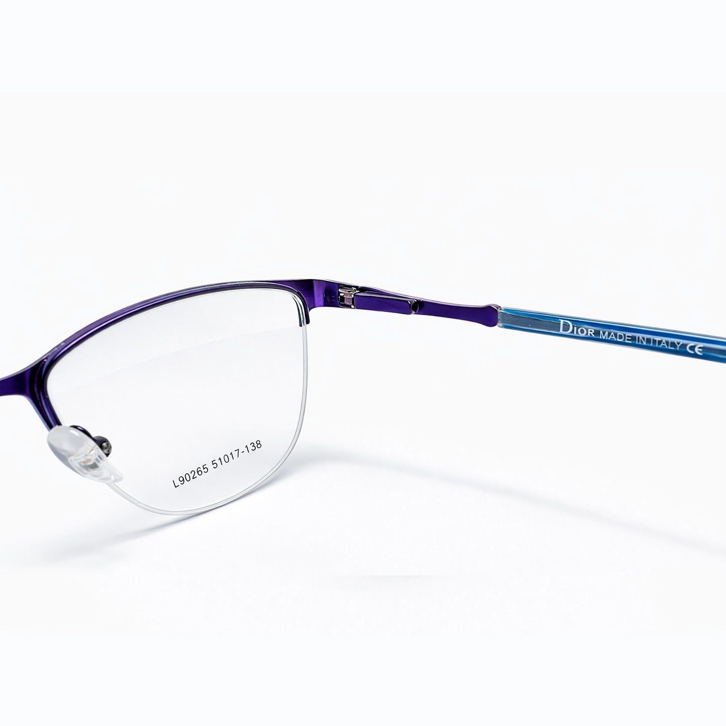 Purple and Blue Half Rim Rectangular Eyeglasses - Dior