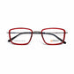 Transparent Red Square Eyeglasses