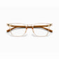 Crystal Clear Square Eyeglasses with Wooden Temples - Moscot
