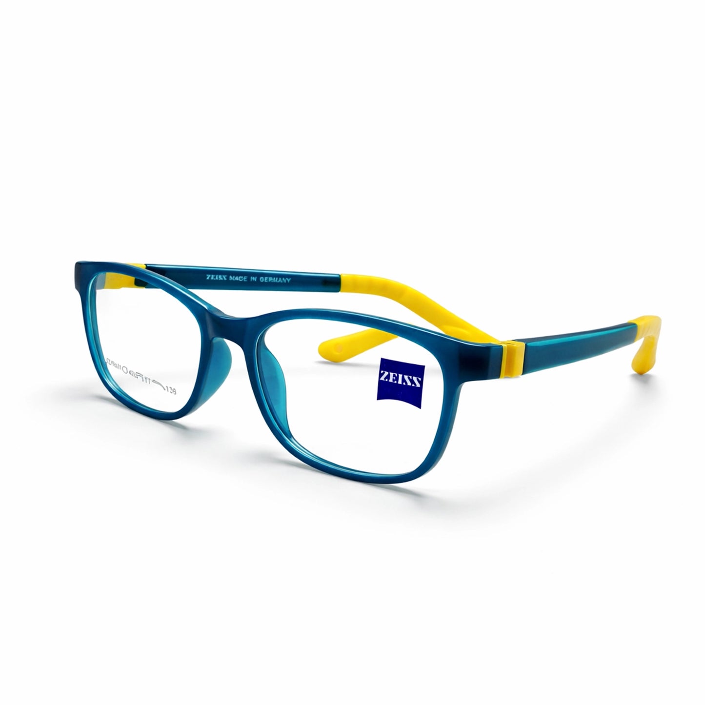 ZEISS Kids ZC1601 Teal & Yellow Oval Eyeglasses