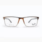 Ray-Ban 3098 Rectangular Eyeglasses – Metallic Brown