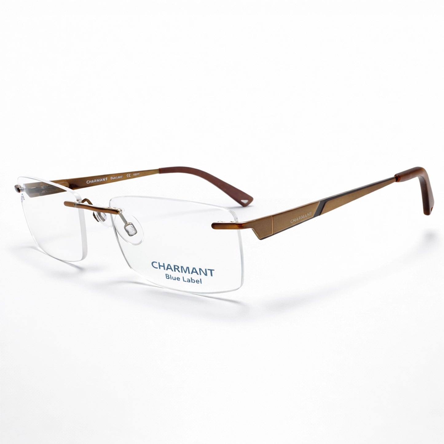 Charmant CHTDE61 Rectangular Eyeglasses – Gold & Brown