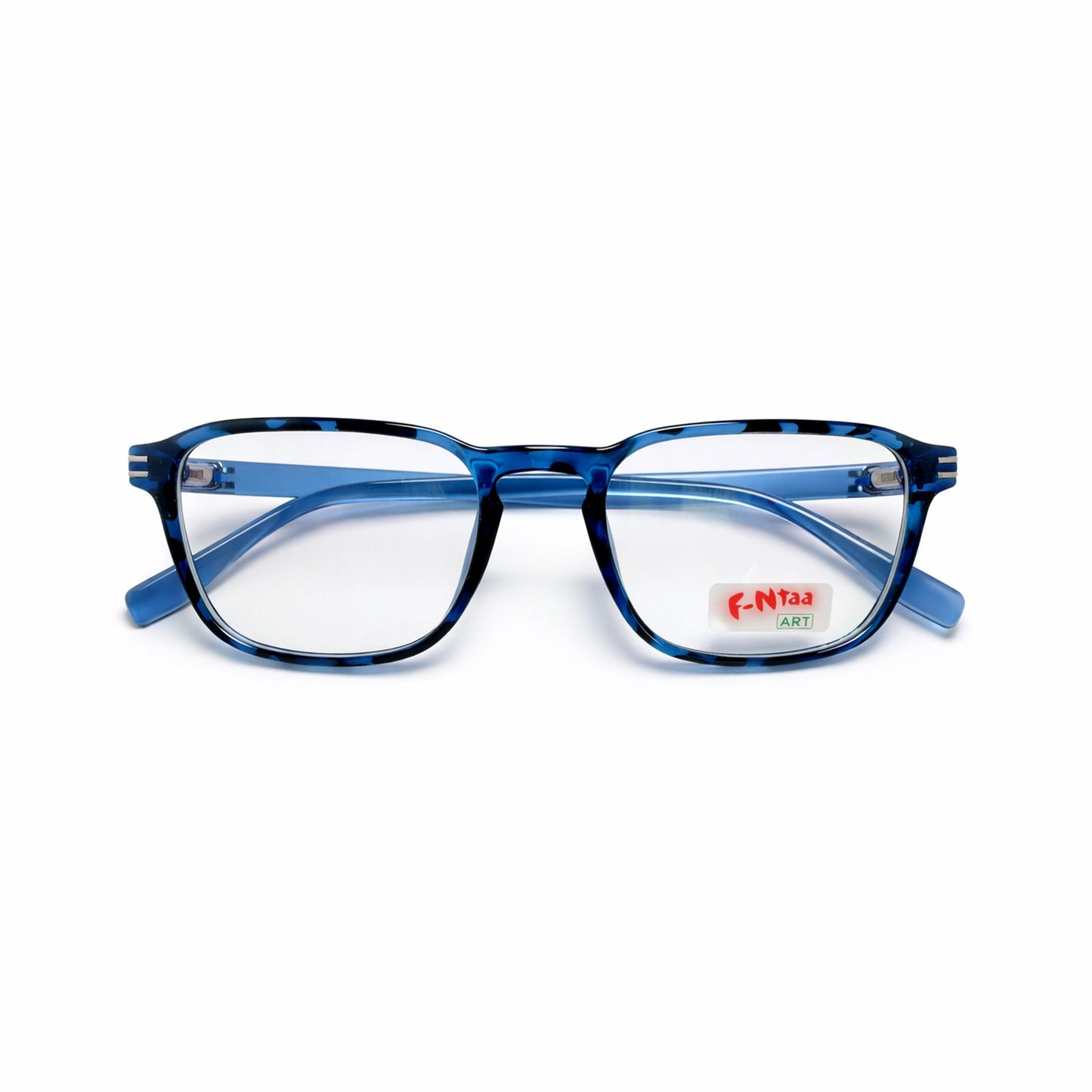 Fntaa Square Eyeglasses – Printed Transparent Blue