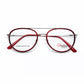 Crimson Red & Silver Aviator Eyeglasses - Global