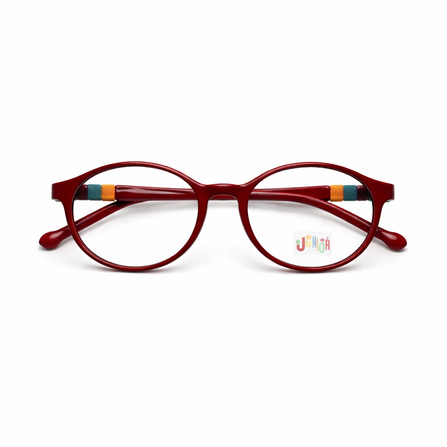 Red Multi-Tone Temple Oval Kids' Eyeglasses