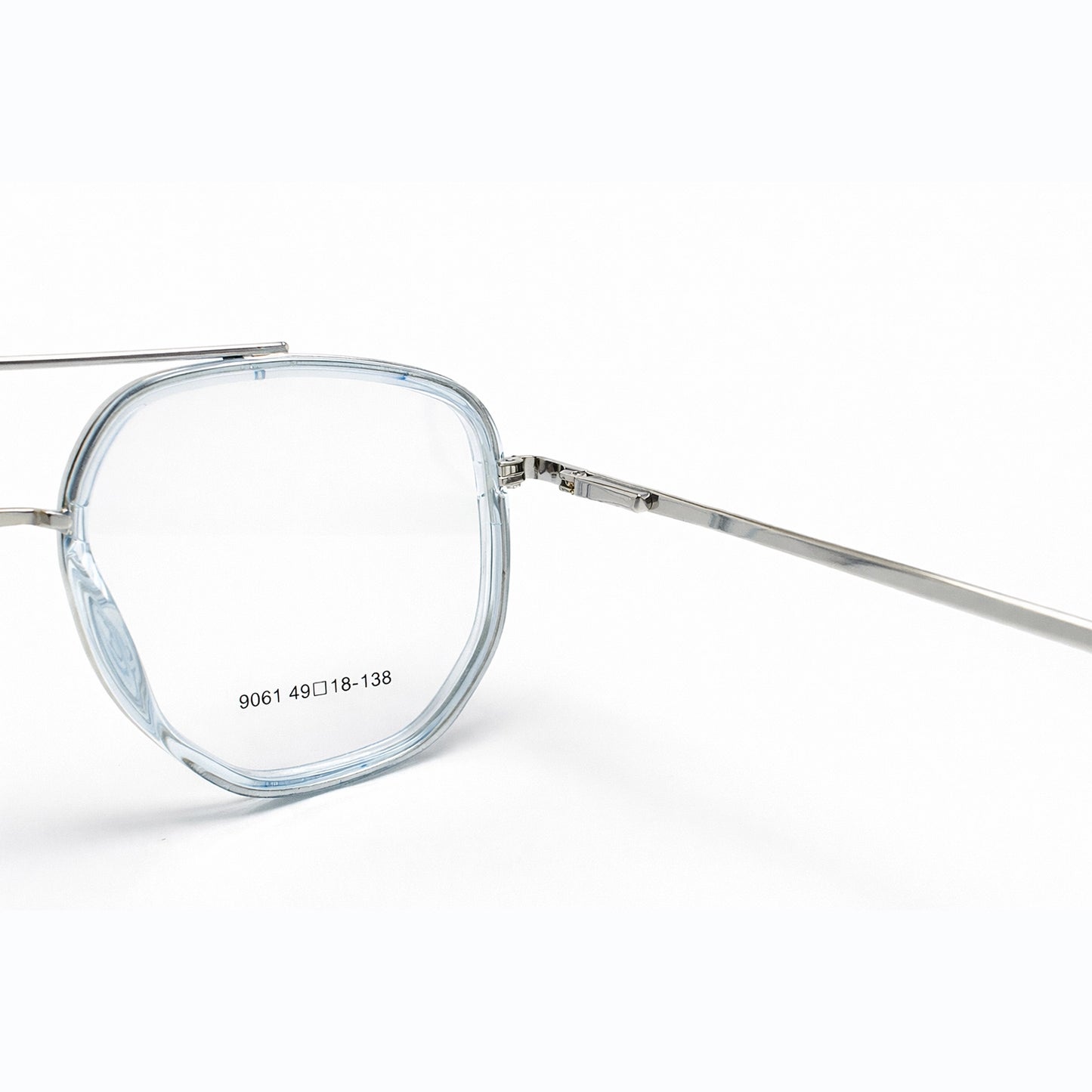 Sky Blue Transparent Full Rim Aviator Eyeglasses - Newland Eyewear
