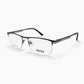 Hugo Boss 1503 Rectangular Eyeglasses – Metallic Black & Brown