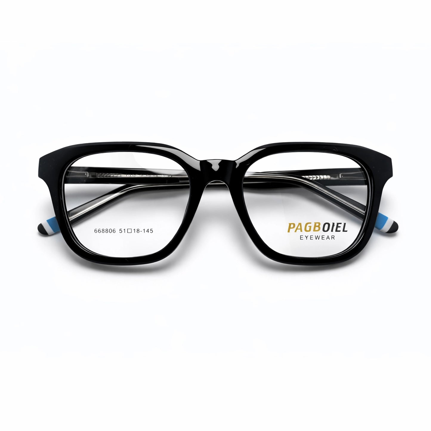 Black Full Rim Square Eyeglasses - Pagboiel